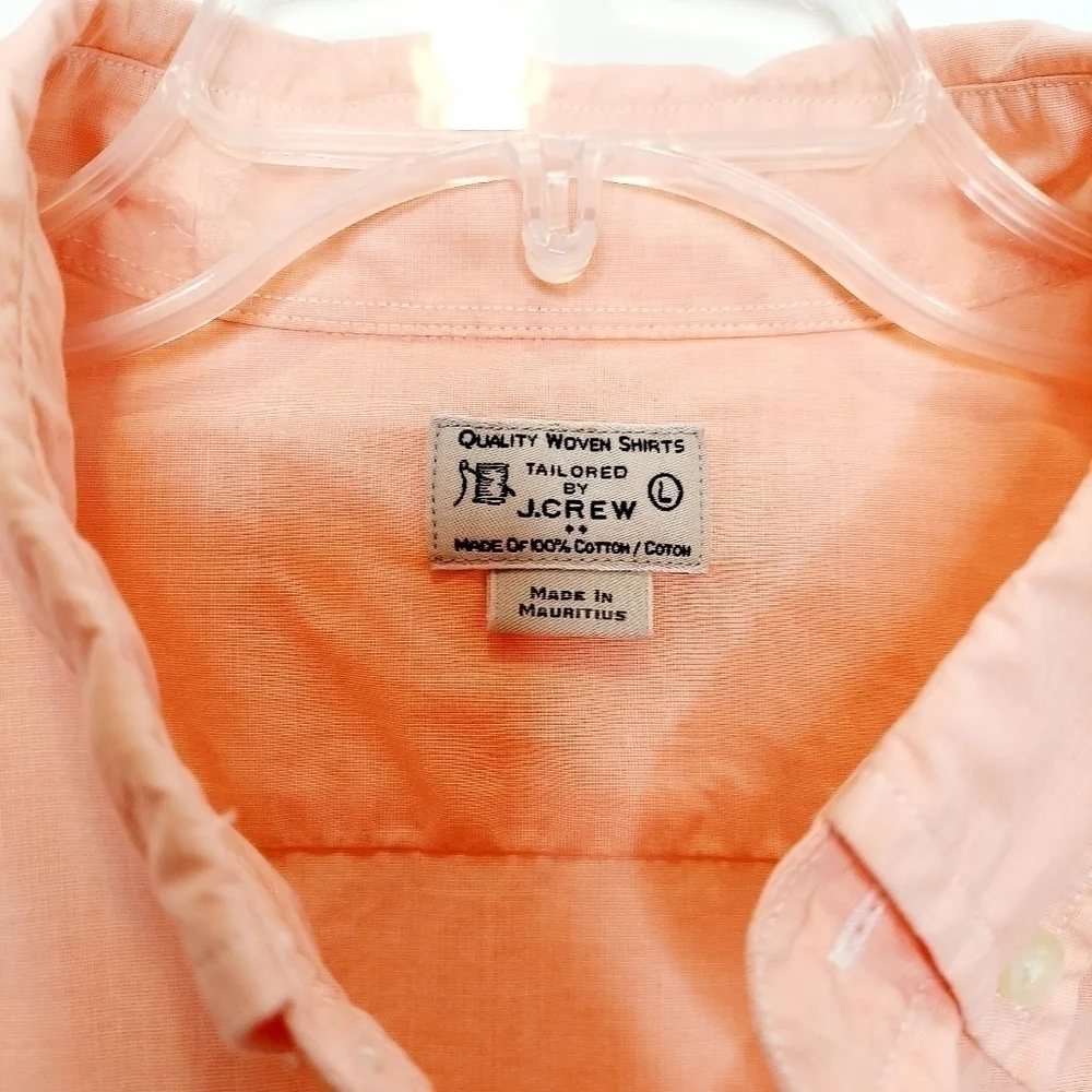J. Crew Oxford shirt Large Peach Button Down EUCJ.